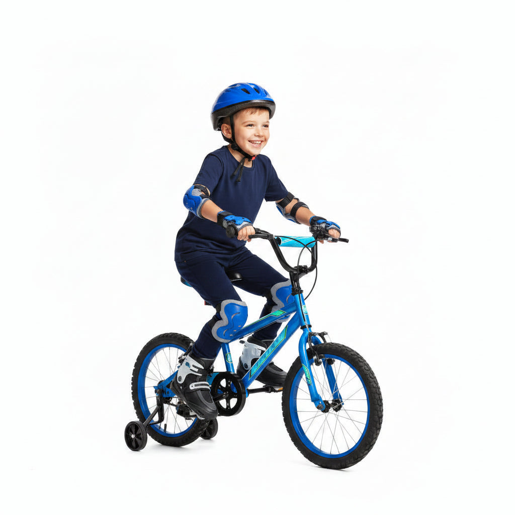 Kit de Protection Enfant Bleu | Genouillères + Coudières + Protège-Poignets | SolidVelo