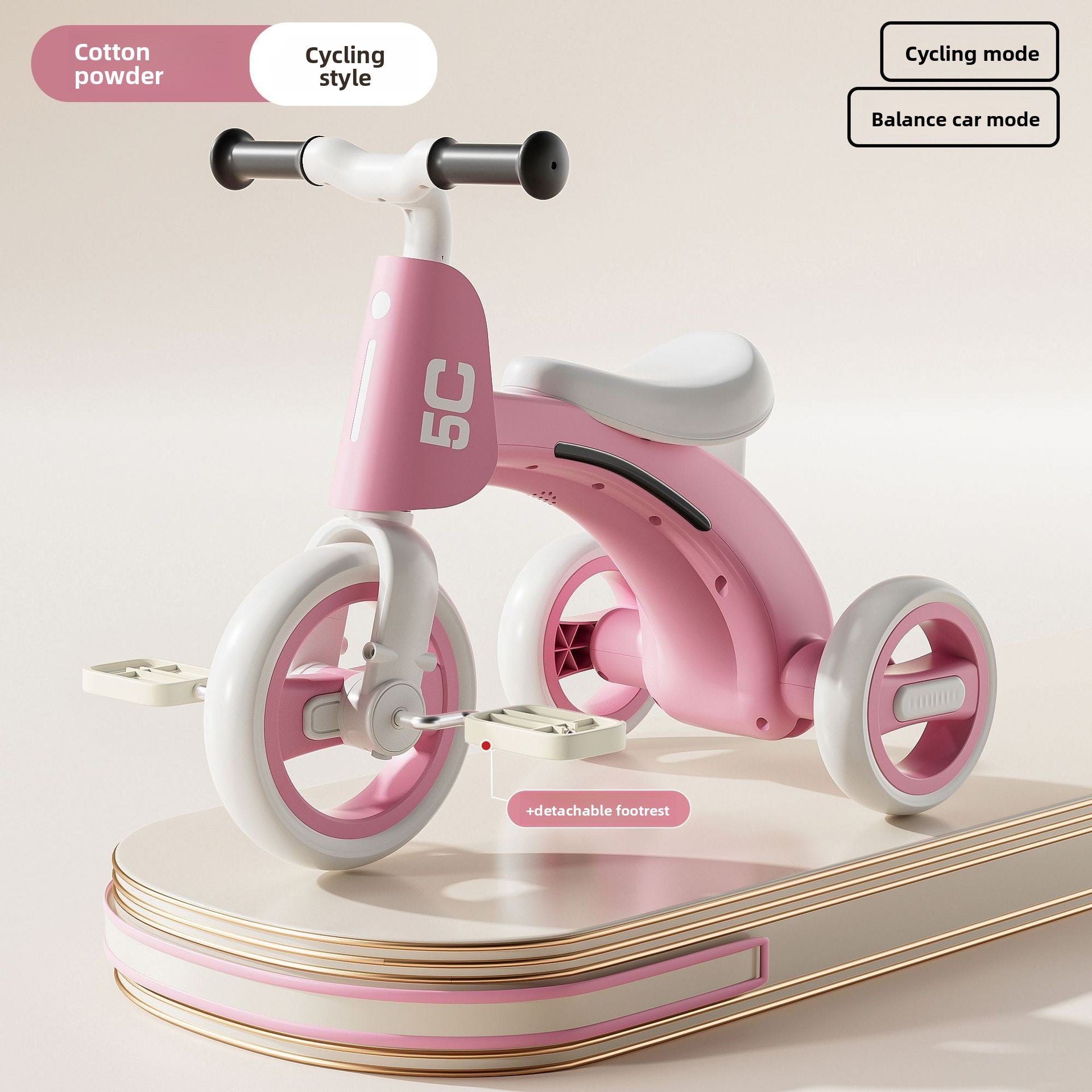 Draisienne Enfant-Tricycle Enfant Musique & Lumières EVA | Anti-Basculement, 1-6 ans | SolidVelo