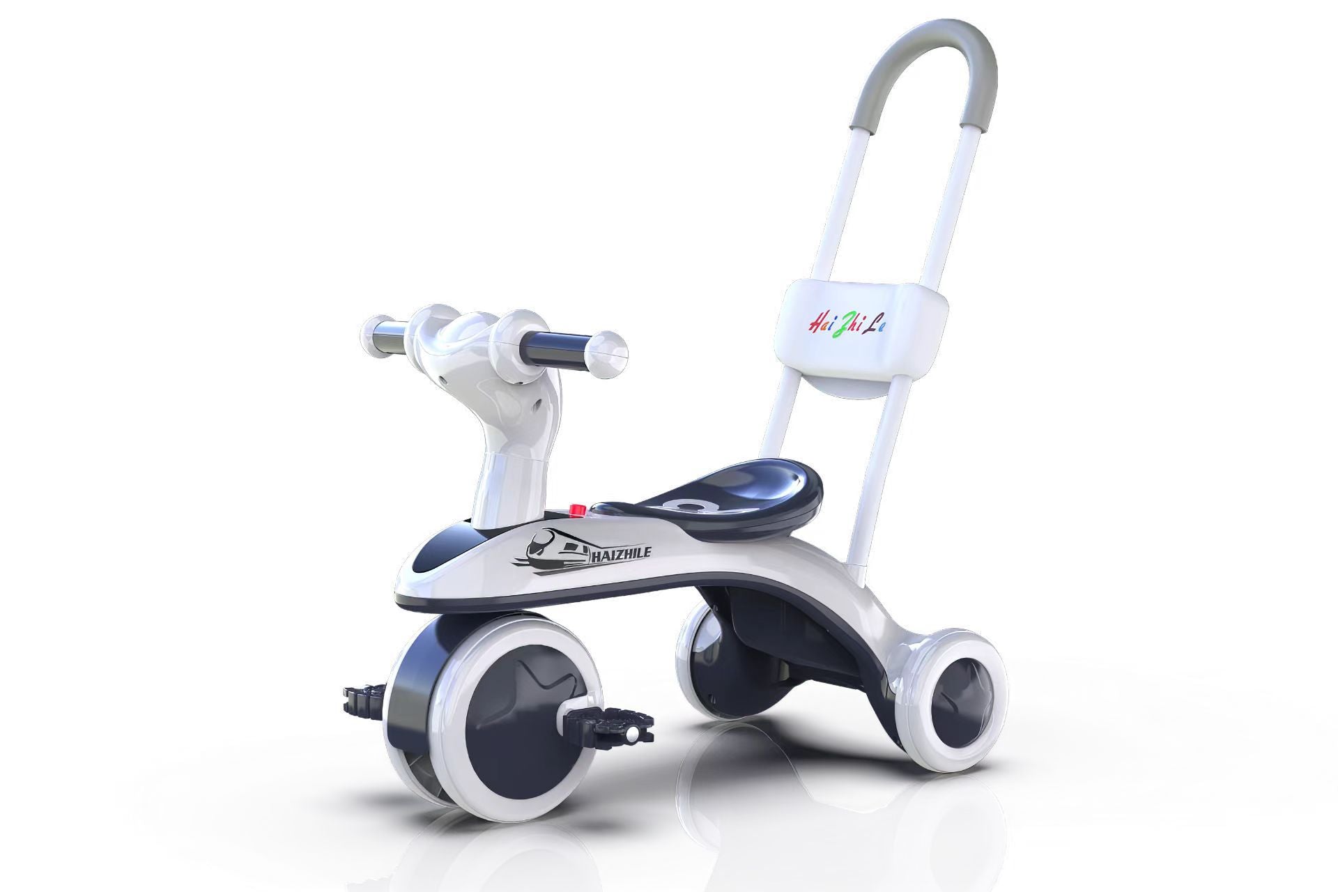 Draisienne-Tricycle Bleu Pédales Enfant Roues Mousse | Lumières Musique, 6 mois-6 ans | SolidVelo