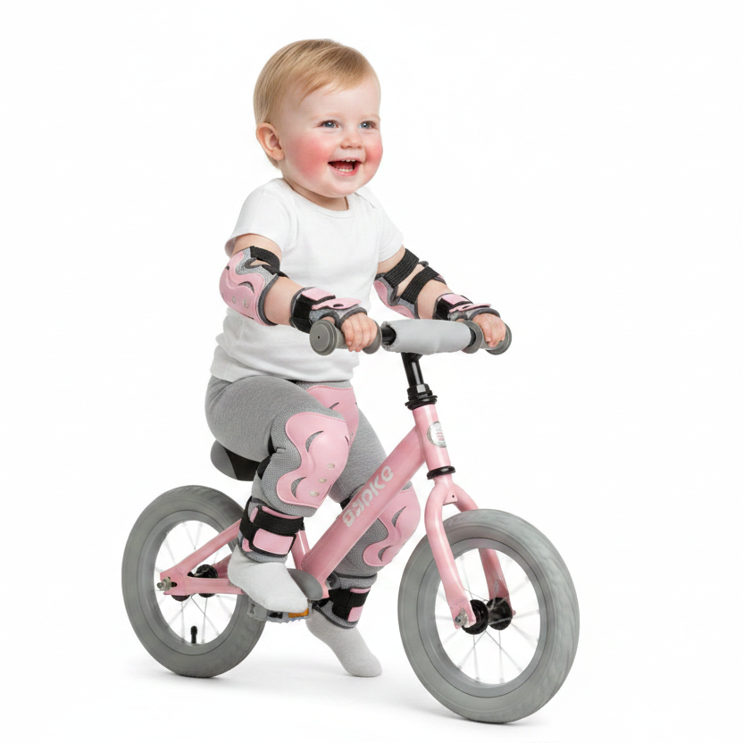Kit de Protection Enfant Rose | Genouillères + Coudières + Protège-Poignets | SolidVelo
