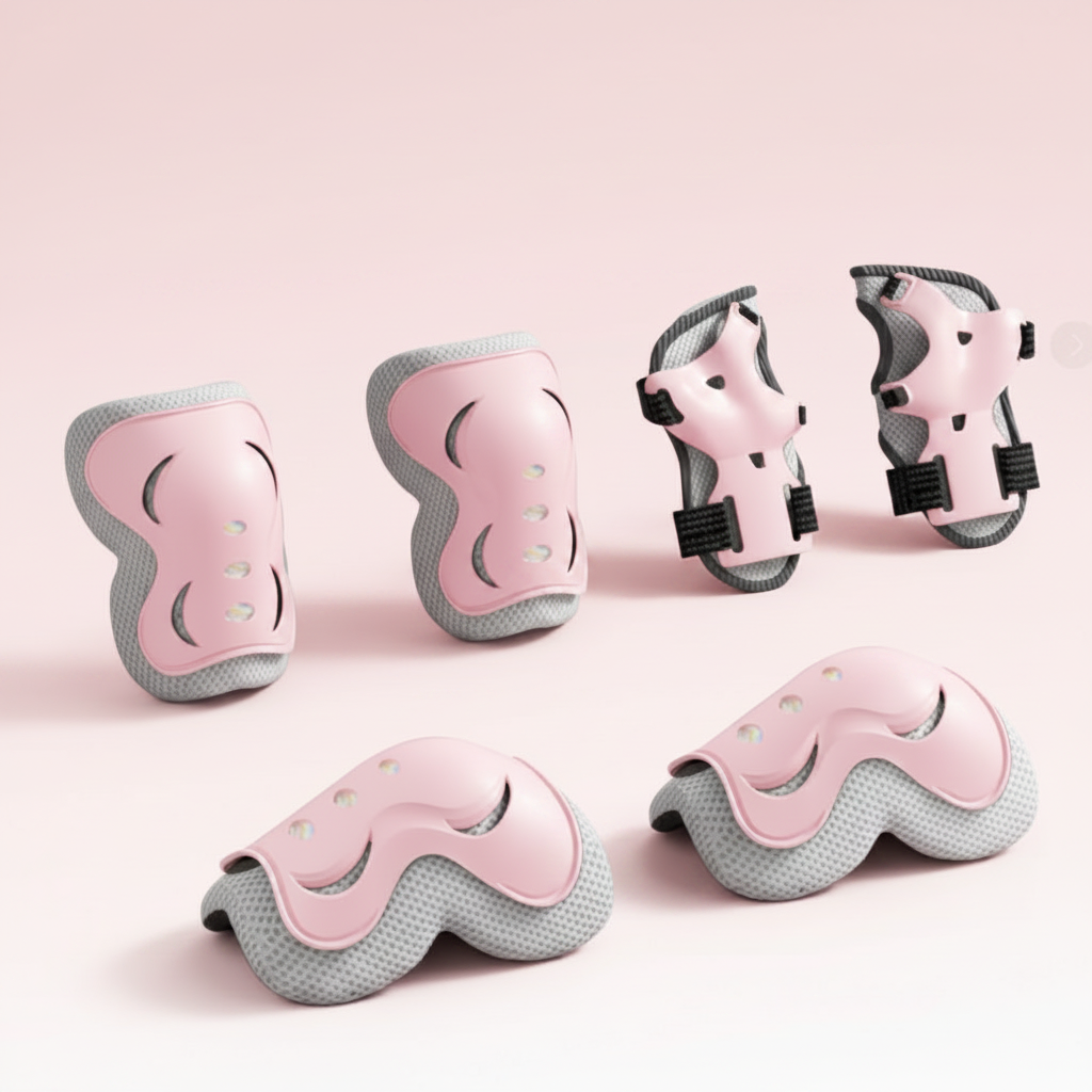 Kit de Protection Enfant Rose | Genouillères + Coudières + Protège-Poignets | SolidVelo