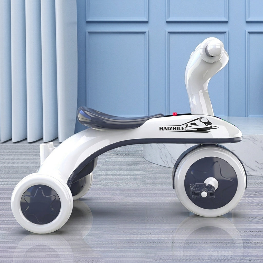 Draisienne-Tricycle Bleu Pédales Enfant Roues Mousse | Lumières Musique, 6 mois-6 ans | SolidVelo