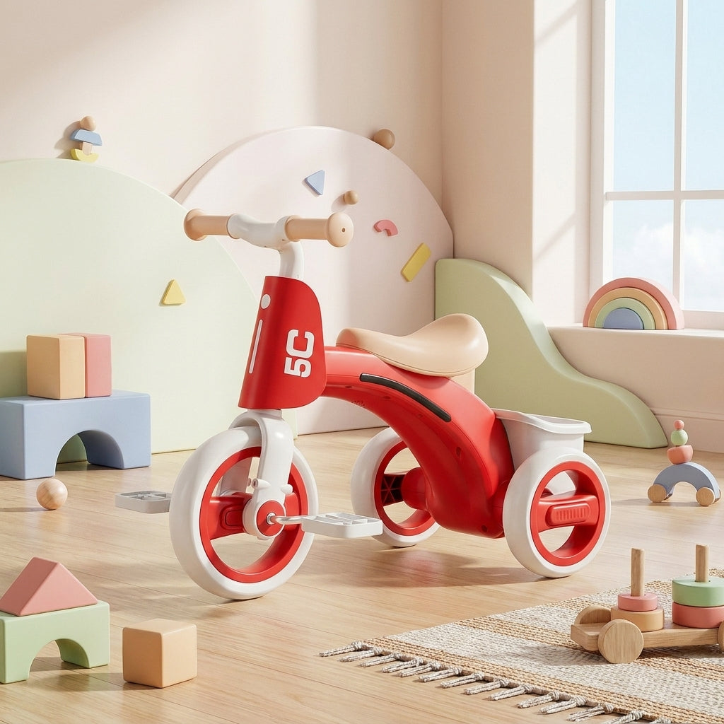 Draisienne Enfant-Tricycle Enfant Musique & Lumières EVA | Anti-Basculement, 1-6 ans | SolidVelo