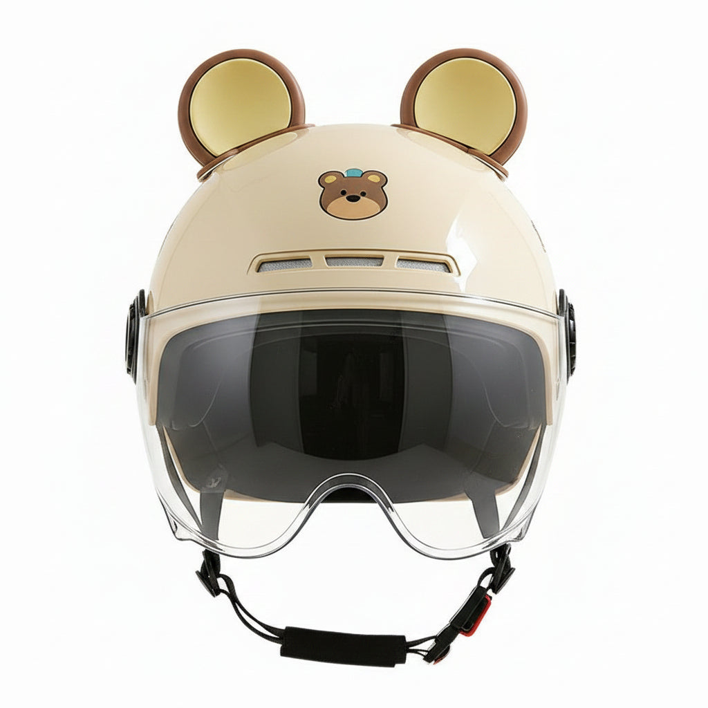 Casque Vélo Enfant Oreilles d'Ours Jaune | Protection Trottinette Skate | SolidVelo