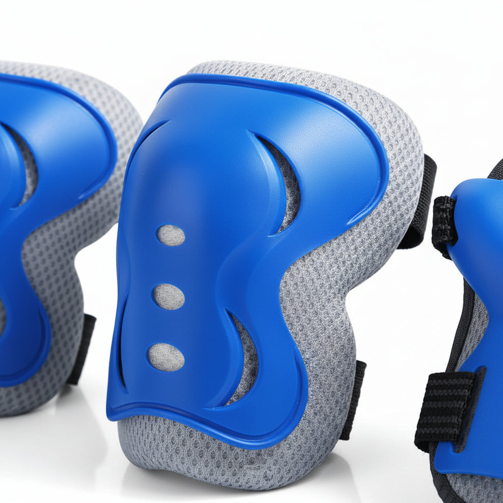 Kit de Protection Enfant Bleu | Genouillères + Coudières + Protège-Poignets | SolidVelo