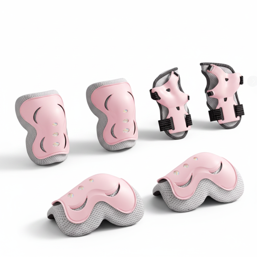 Kit de Protection Enfant Rose | Genouillères + Coudières + Protège-Poignets | SolidVelo
